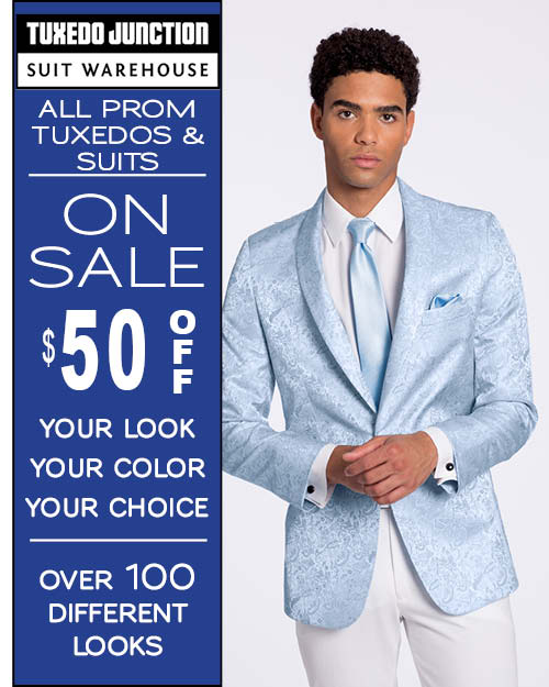 Reserve your wedding NOW and save $50 off suits and tuxes