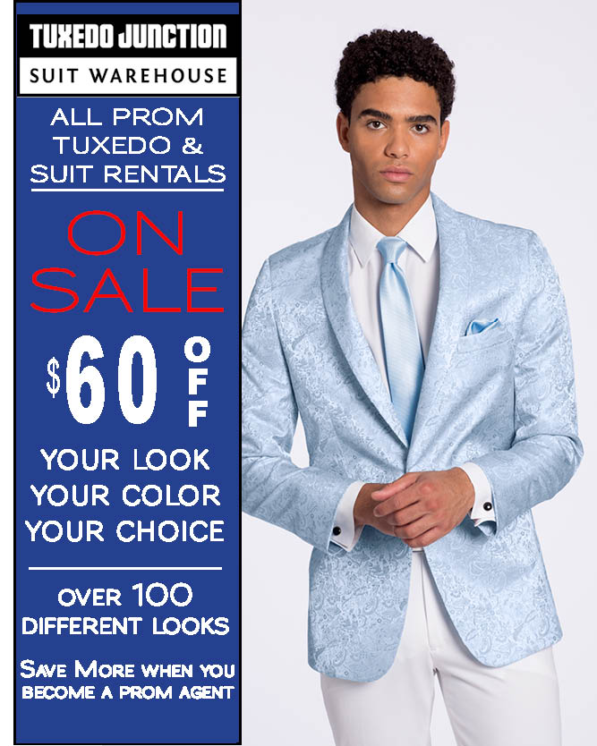 Reserve your wedding NOW and save $60 off suits and tuxes